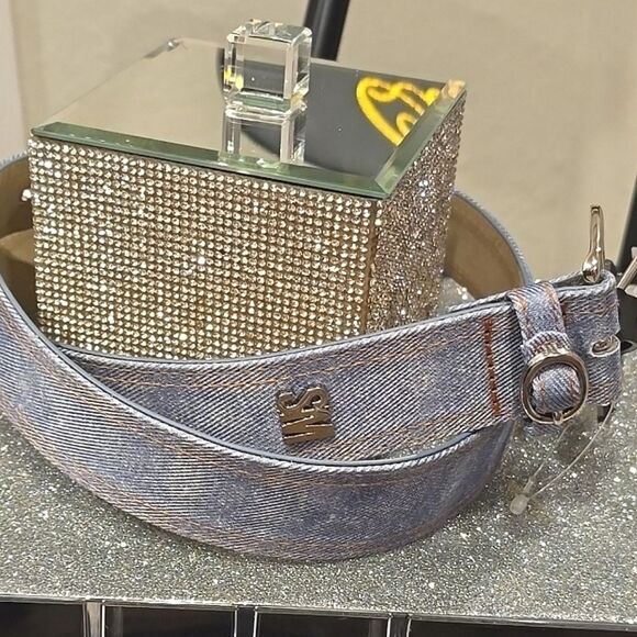 Steve Madden Denim Buckle Logo Belt main image 8